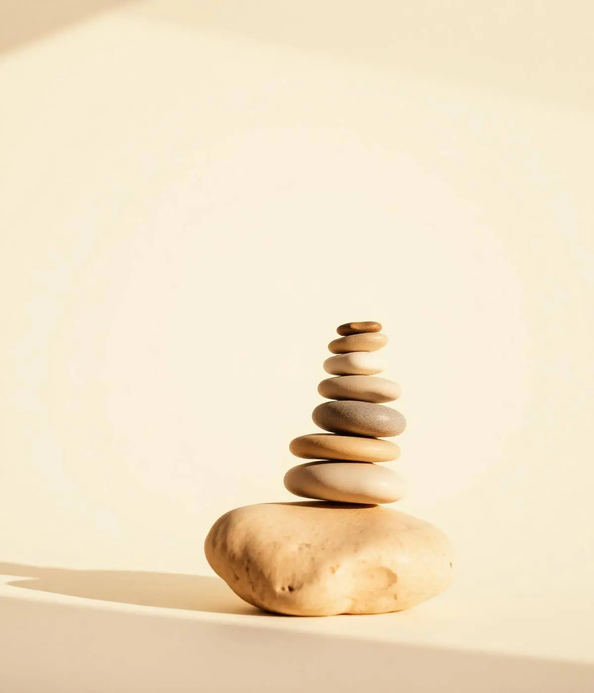 Balanced stack of smooth stones